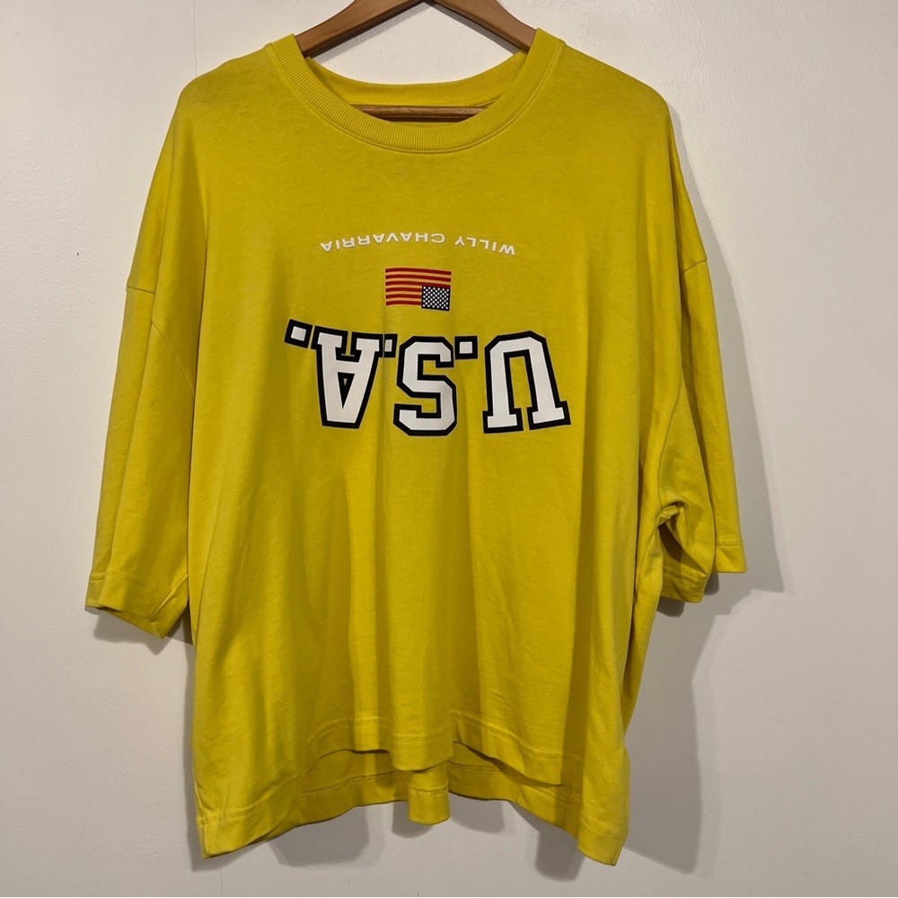 Willy Chavarria Yellow U.S.A. Graphic Tee